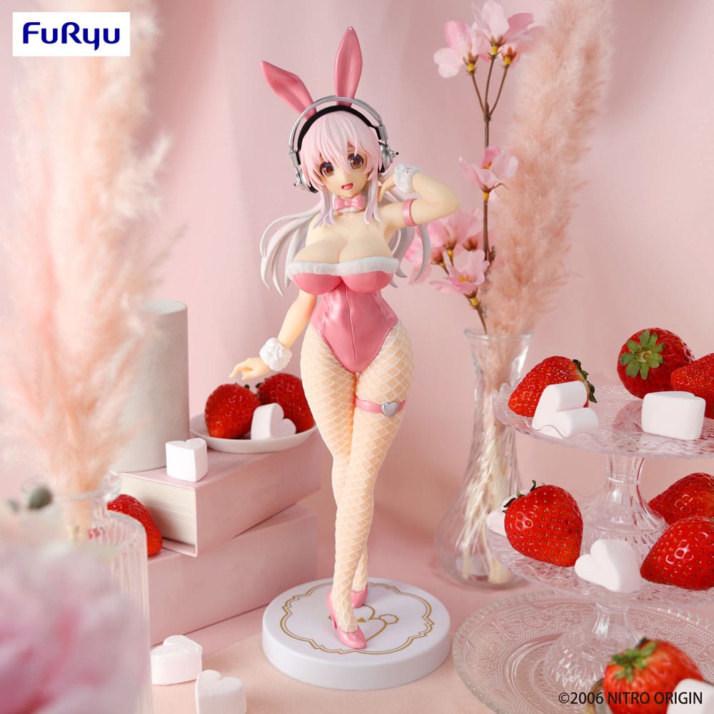 Super Sonico Figura PVC Super Sonico Pink BiCute Bunnies 30 cm - Imagen 2