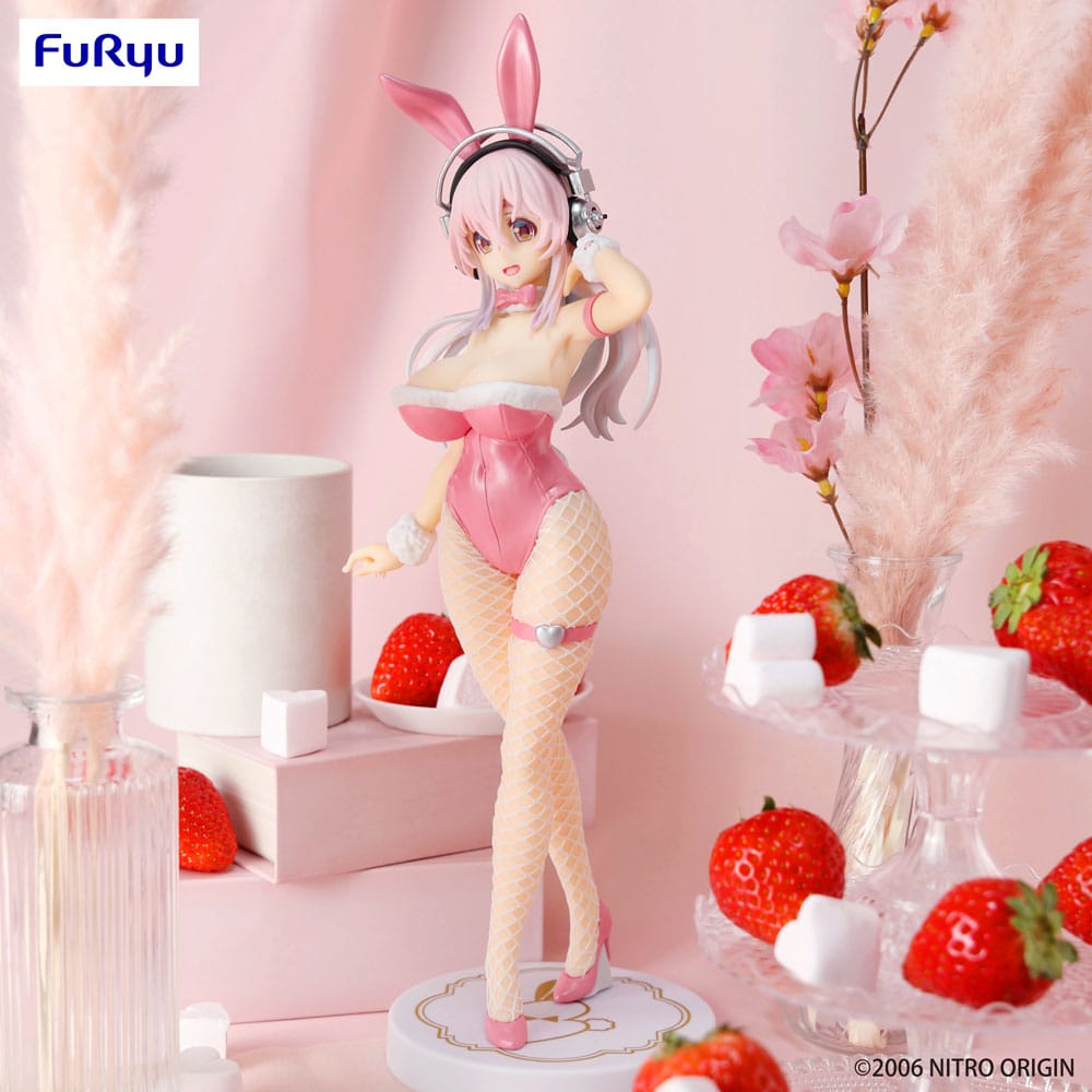 Super Sonico Figura PVC Super Sonico Pink BiCute Bunnies 30 cm - Imagen 4