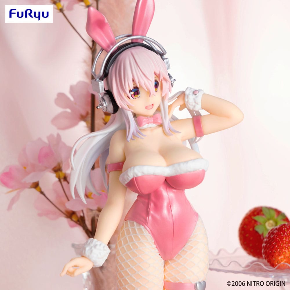 Super Sonico Figura PVC Super Sonico Pink BiCute Bunnies 30 cm - Imagen 3